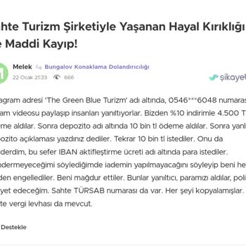 Tatilde Beklenmedik Ekstra Ücret Talebi