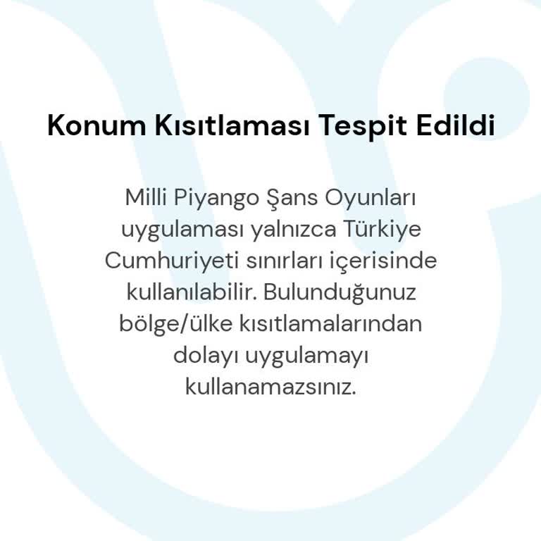 Milli Piyango Üyeliğinde Beklenmedik Konum Kısıtlaması