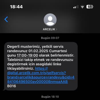 Arçelik Servis Randevusu İptali Mağduriyeti