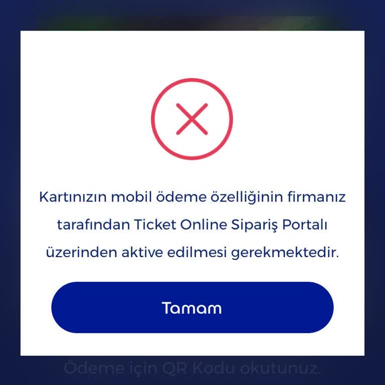 Online Ve QR Alışverişlerde Kullanılamayan Ticket Kartı Sorunu