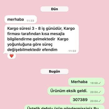 Eksik Ve Hasarlı Ürün Teslimatı