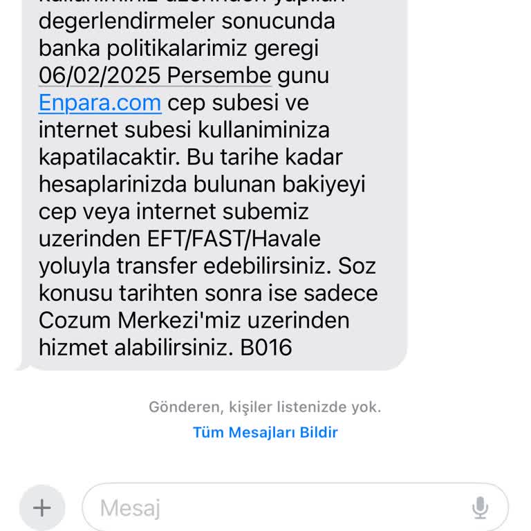 Enpara Hesabımın İnternet Şubesi Erişimi İptal Ediliyor!