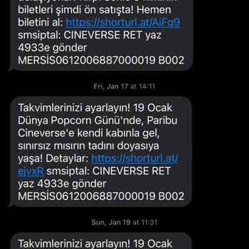 Cineverse SMS İptal Talebine Rağmen Reklam Mesajları Gelmeye Devam Ediyor