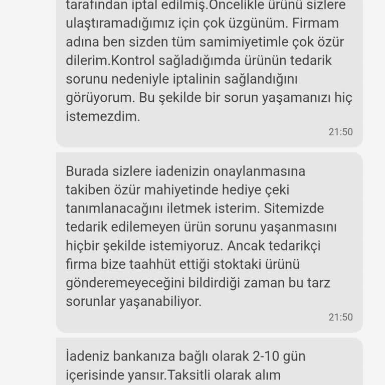 Trendyol'da Tedarik Edilemeyen Ürün İptali