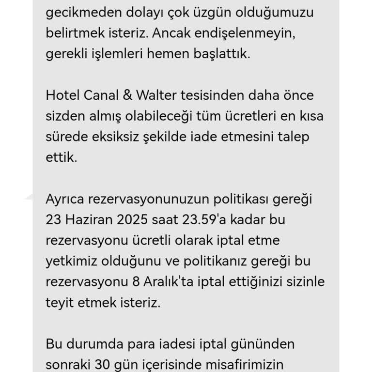 Geciken Ücret İadesi Ve İletişim Sorunları