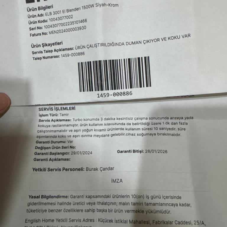 English Home Elektrikli Alet Hayal Kırıklığı