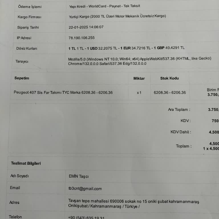 Siparişin Teslim Edilmemesi Ve Para İadesi Talebi