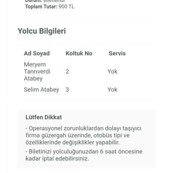 Bilet Değişikliği Ve Kötü Hizmet Deneyimi