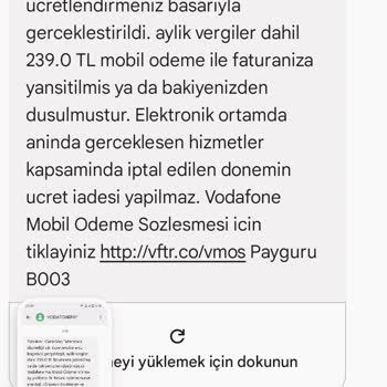 Vodafone Mobil Ödeme Mağduriyeti