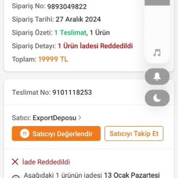 ExportDeposu Tarafından Defolu Ürün Gönderildi!