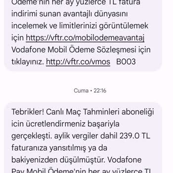 Vodafone Üzerinden İzinsiz Üyelik Ve Para Çekimi