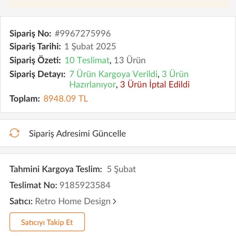 Sipariş İptali Sonrası Para İadesi Sorunu