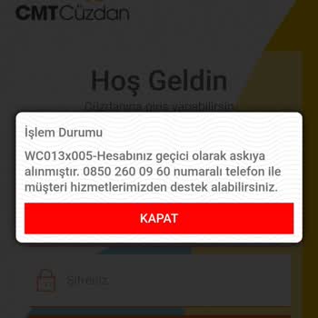 CMT Cüzdanımda Kayıtlı Para Sorunu