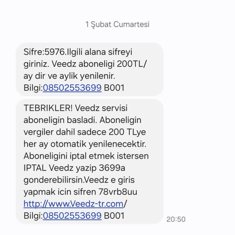 Veedz Uygulamasının Onaysız Abonelik Ve Ücret Kesintisi
