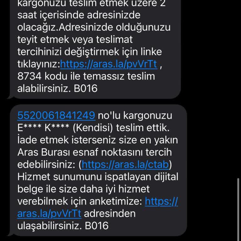 Aras Kargo Yanlış Ürün Teslimatı ve İade Sorunu