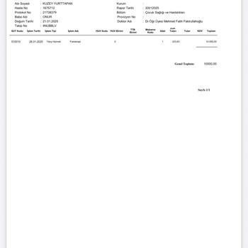 Yüksek Fototerapi Ücreti Ve İade Talebi