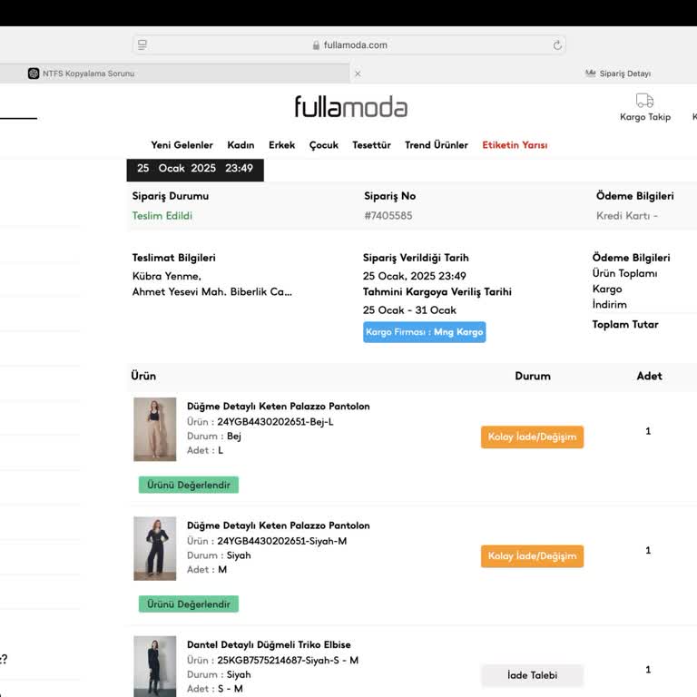 Eksik Ürün Teslimatı Ve Bilgilendirme Eksikliği