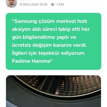 Samsung Çamaşır Makinesi Körük Sorunu Ve Ücretsiz Değişim Talebi