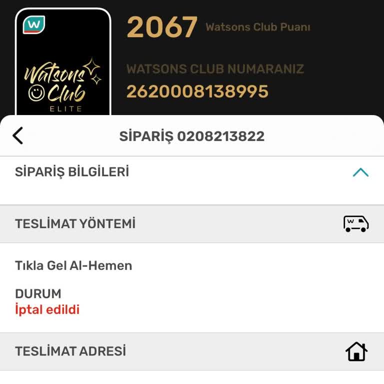 Watsons Sipariş İptali Ve Müşteri Hizmetleri Sorunu