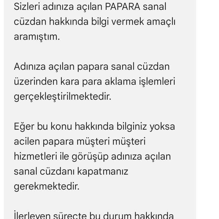 Kimlik Bilgilerimin İzinsiz Kullanımı Ve Papara Hesabı Açılması