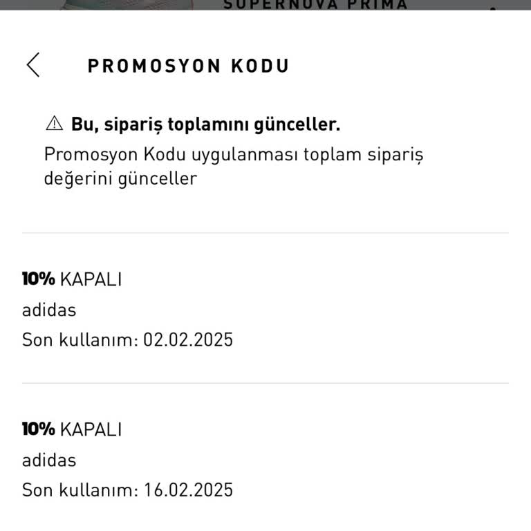 Adidas Uygulamasındaki İndirim Kuponu Sorunu