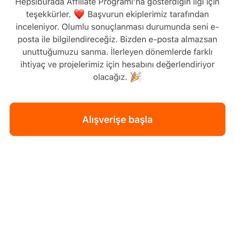 Hepsiburada'dan Influencer Başvurusu İçin Geri Dönüş Beklentisi