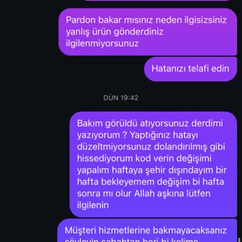 Yanlış Ürün Ve İlgisiz Müşteri Hizmetleri