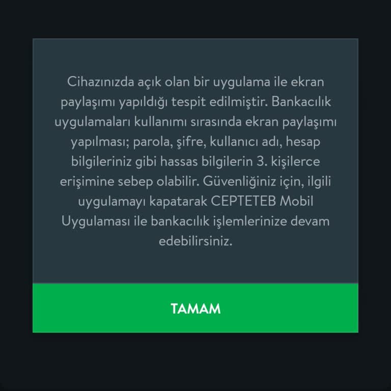 Tek Banka Uygulaması Ekran Hatası Sorunu
