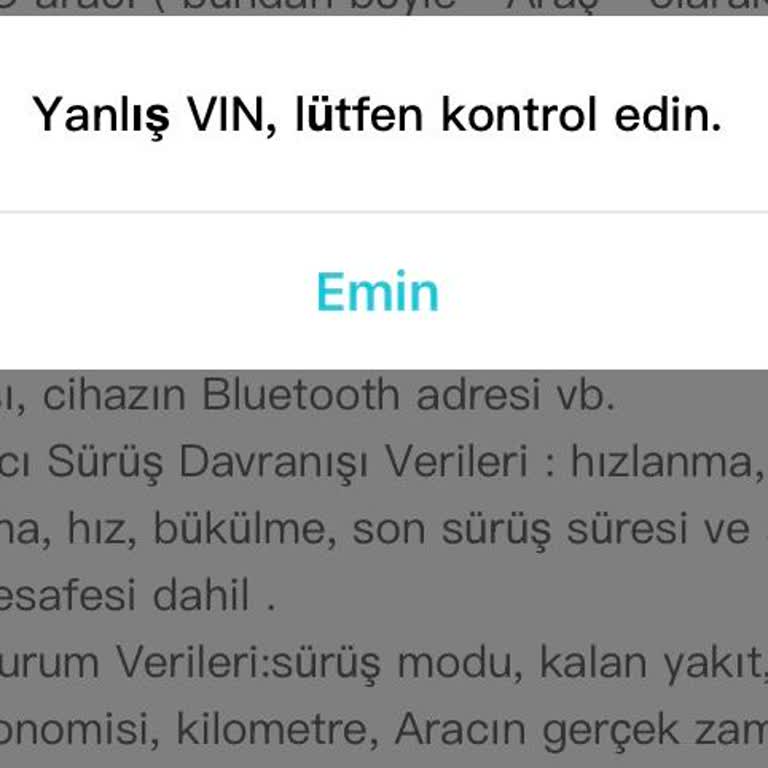 CFMOTO Uygulamasında VIN Kodu Sorunu