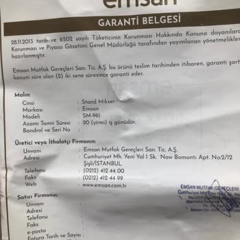 Emsan Bella Gusto Yoğurma Makinesi Aparatının Kararması