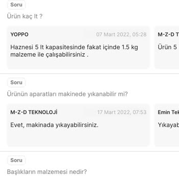 Yoğurma Makinesi Parçaları İlk Yıkamada Renk Attı