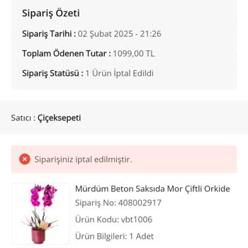 İptal Edilen Siparişin İadesi Yapılmadı