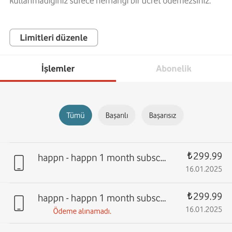 Yanlışlıkla Alınan Abonelik Ücreti