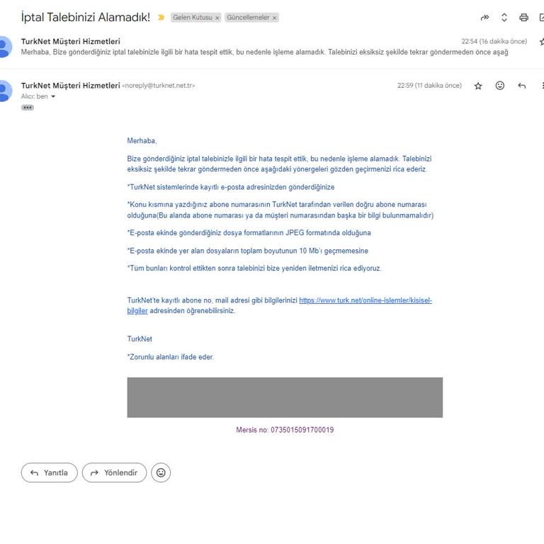 TurkNet Hizmetinde Adaletsizlik Ve İletişim Engeli