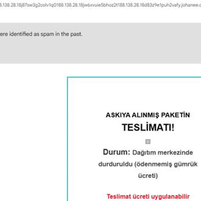 PTT Kargo Adına Gelen Sahte E-postalar