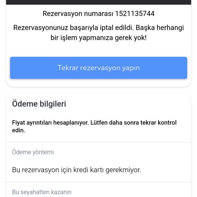 Rezervasyon İptali Ve Para İadesi Sorunu