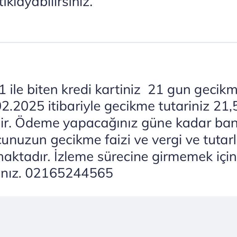 Kredi Kartı Yapılandırma Talebi