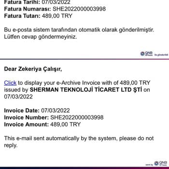 Sherman Teknoloji'nin Müşteri Hizmetleri Hayal Kırıklığı