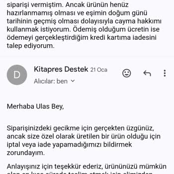 Kitap Kabartma Aleti Siparişi: Geciken Teslimat Ve İptal Sorunu