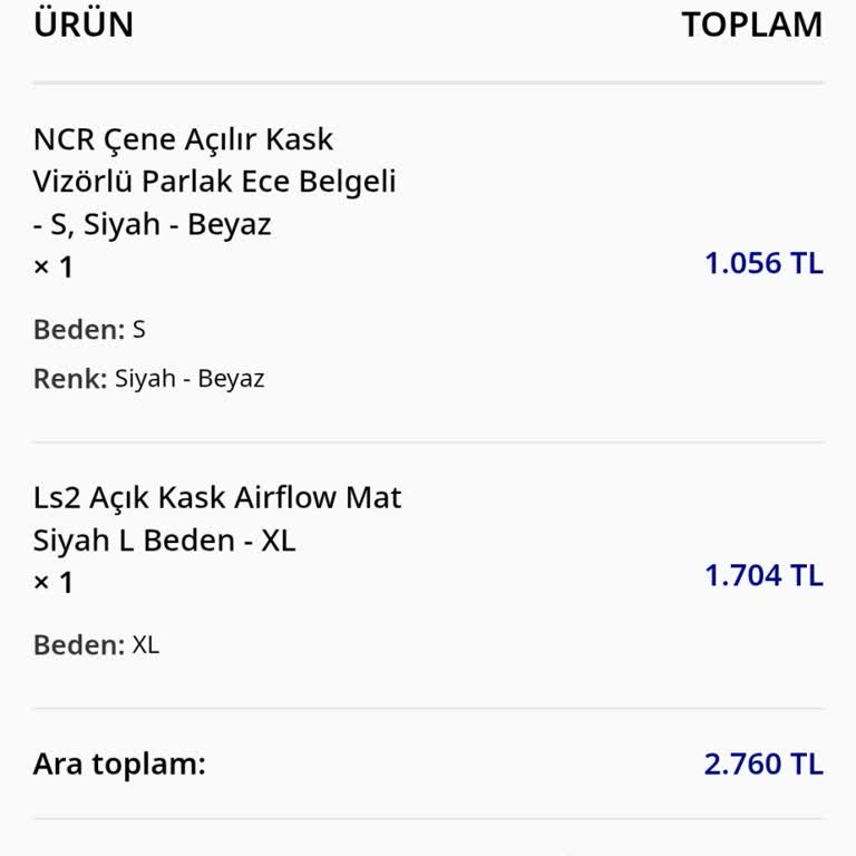 Kask Siparişi Sonrası Müşteri Hizmetlerine Ulaşılamıyor