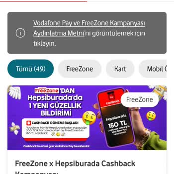 Vodafone Pay Cashback Sorunu: 150₺ İade Bekleniyor