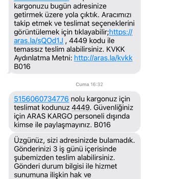 Aras Kargo'nun Teslimat Sorunu Ve Yanıltıcı Bilgilendirme