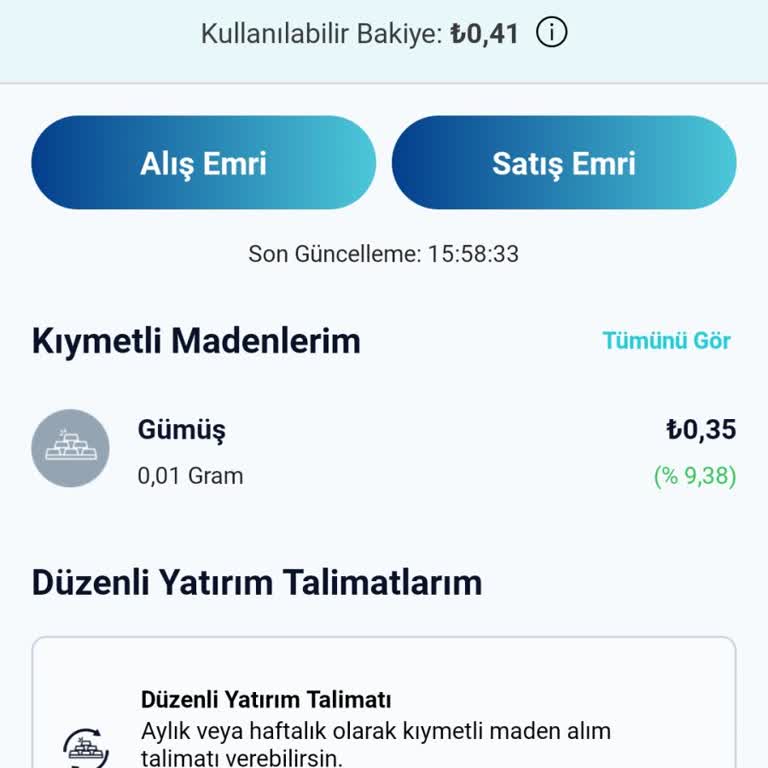 Paycell Hesabında Gümüş Alımında Yaşanan Sorun