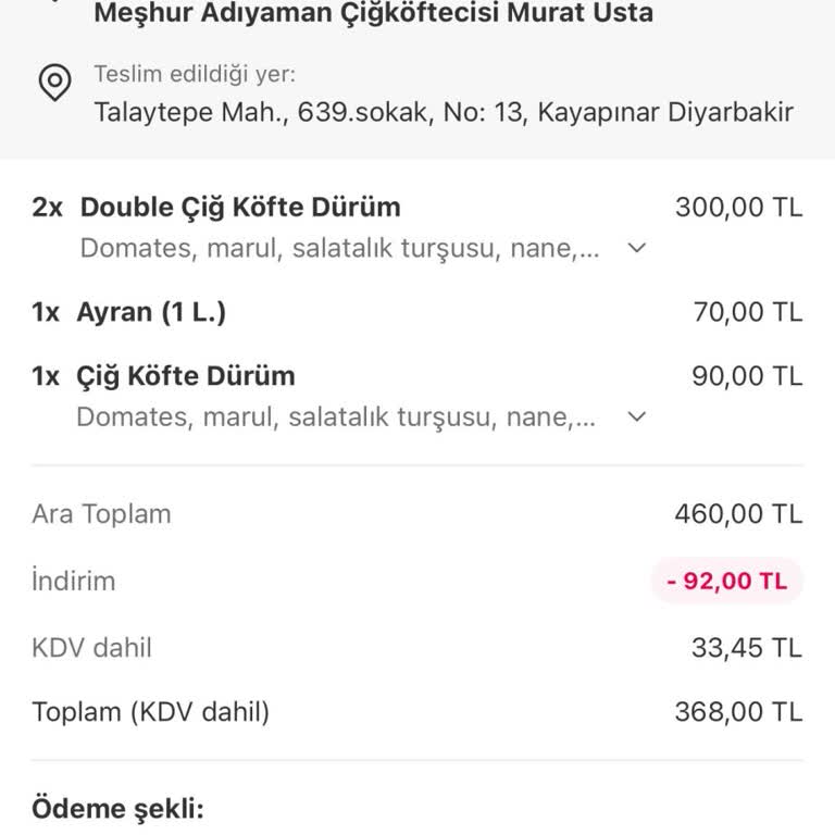 Gece Siparişi Kabusu: Çiğköfte Gelmedi, Para İade Edilmedi