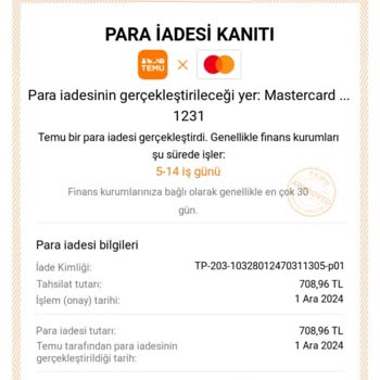İptal Edilen Siparişin İadesi Hala Gelmedi