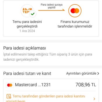 İptal Edilen Siparişin İadesi Hala Gelmedi