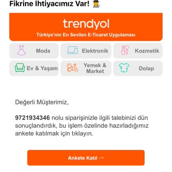 Trendyol Yemek Siparişi İadesi Sorunu
