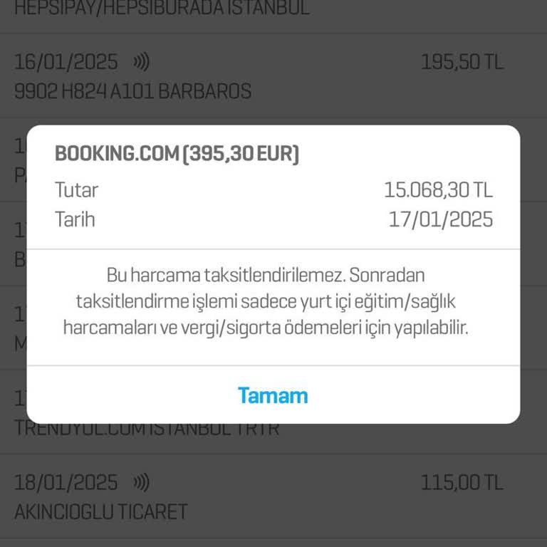 Rezervasyon Olmadan Kartımdan Para Çekildi