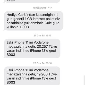 Vodafone'dan Gelen Mesajlar Ve Müşteri Hizmetleri İlgisizliği