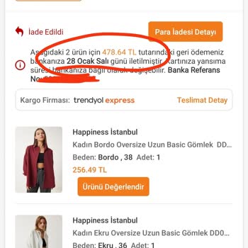 Ininal Rückerstattung fehlt nach Trendyol Bestellung, schon mehrere Tage ohne Zahlung